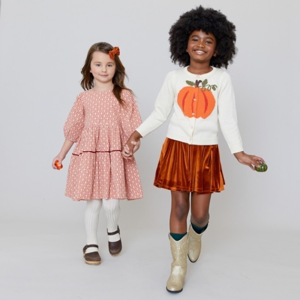 Pink Chicken Gianna Skirt Burnt Orange Velour - Picture 2 of 11